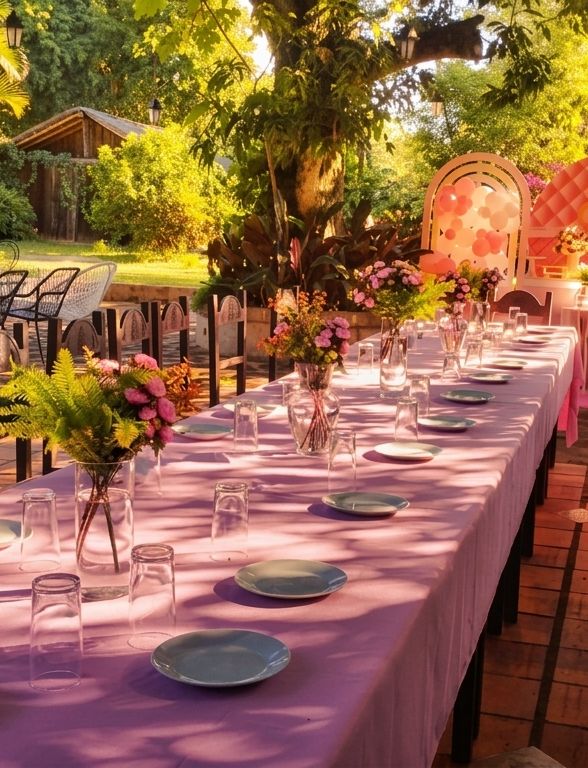 Celebração no jardim do hotel